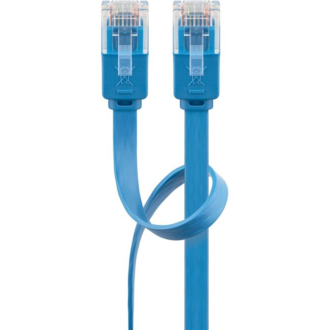 Goobay CAT 6 Flat Patch Cable, U/UTP, blue 1 m