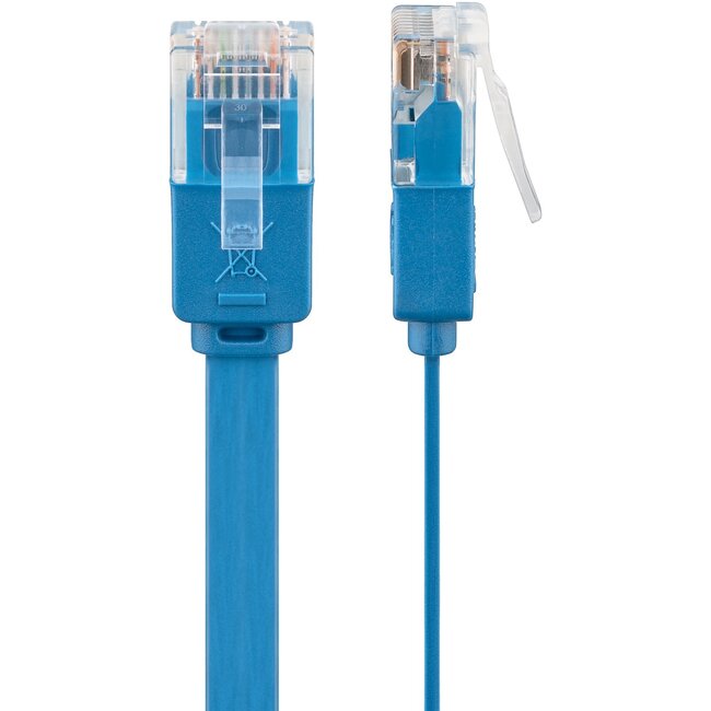 Goobay CAT 6 Flat Patch Cable, U/UTP, blue 1 m