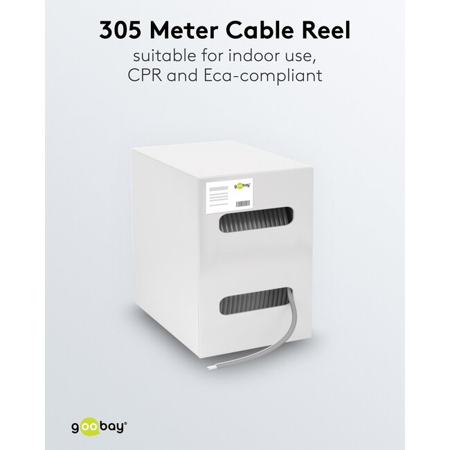 Goobay CAT 6 network cable, S/FTP (PiMF), grey 305 m