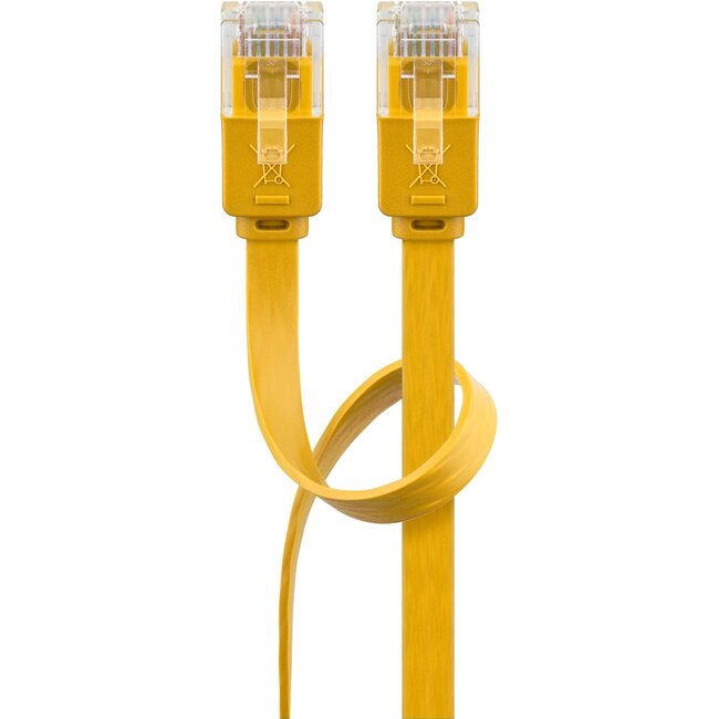 Goobay CAT 6 Flat Patch Cable, U/UTP, yellow 3 m