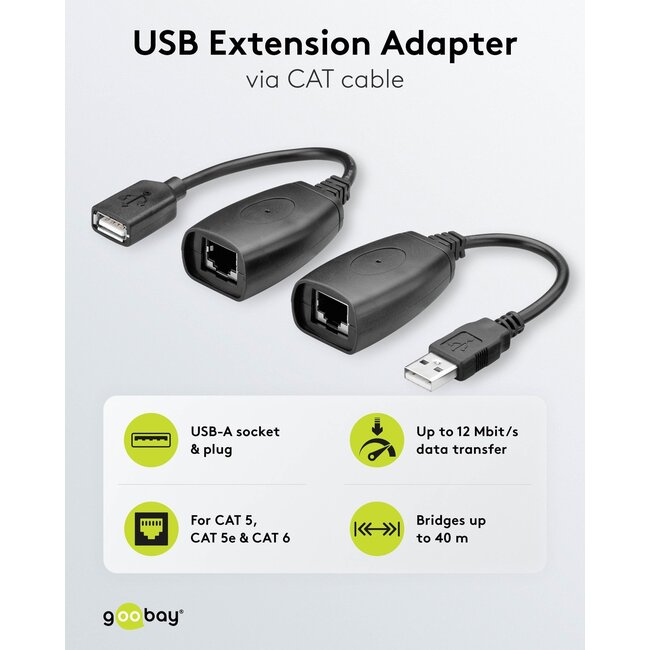 Goobay USB Extension Adapter up to 40 m via CAT Cable