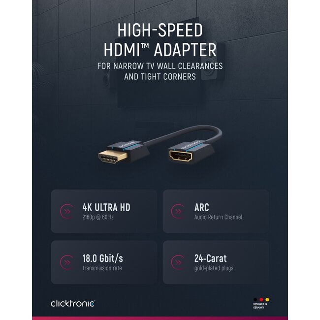 Clicktronic High Speed HDMI Adapter 0.1 m