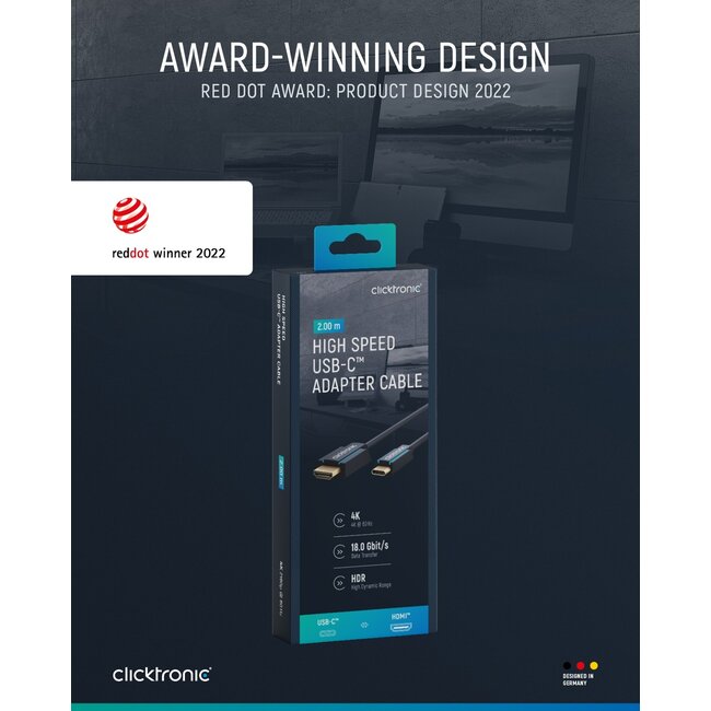 Clicktronic USB-C to HDMI Adapter Cable 2 m