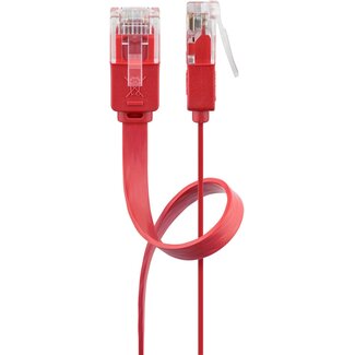 Goobay Goobay CAT 6 Flat Patch Cable, U/UTP, red 1 m