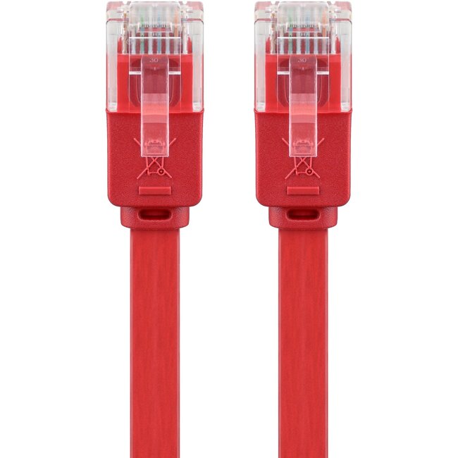 Goobay CAT 6 Flat Patch Cable, U/UTP, red 1 m
