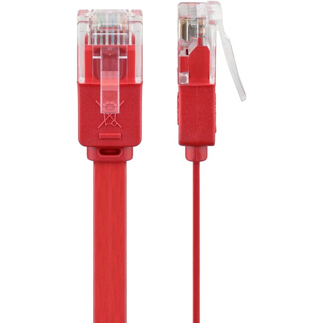 Goobay CAT 6 Flat Patch Cable, U/UTP, red 1 m