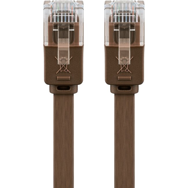 Goobay CAT 6 Flat Patch Cable, U/UTP, dark brown 20 m
