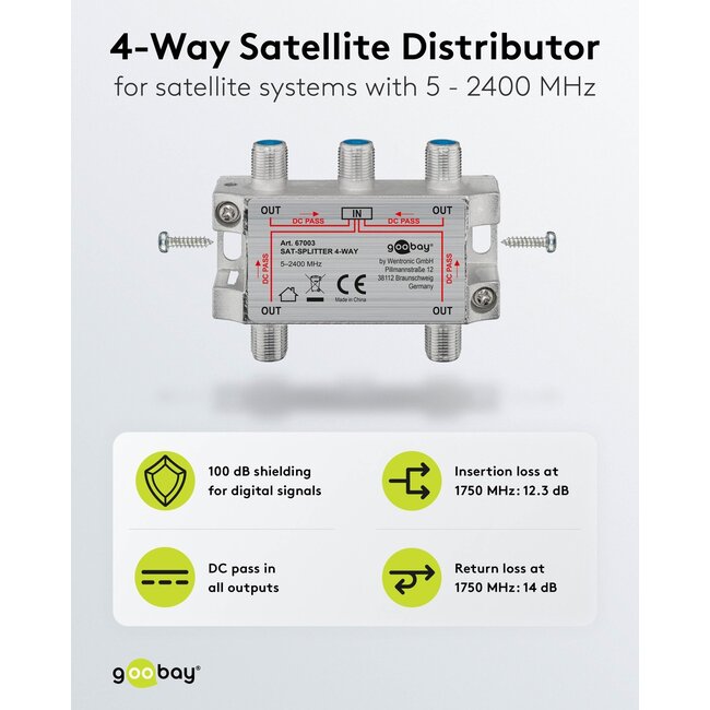 Goobay SAT Distributor, 4-way