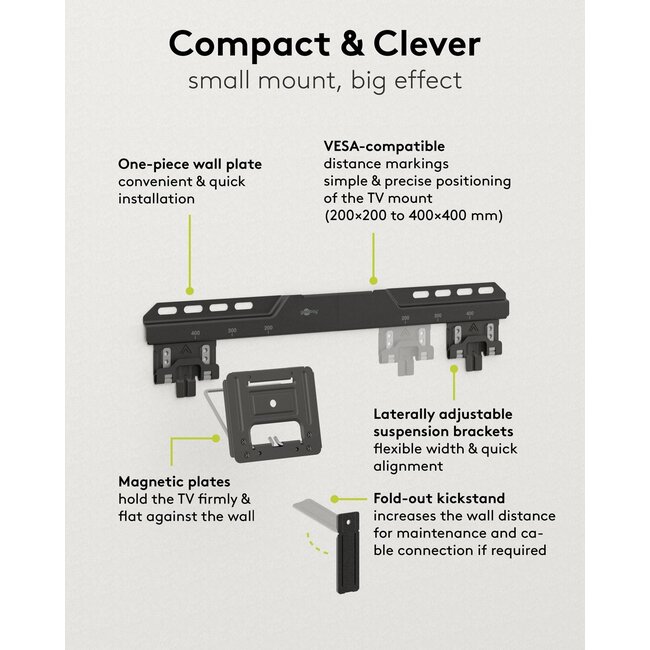 Goobay Ultraslim TV Wall Mount FIXED (L)