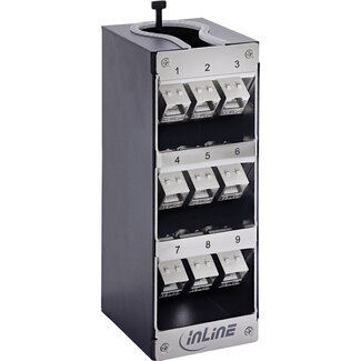 InLine InLine® Cat.6A Keystone-box, wand/DIN-rail, STP, 9 poorten