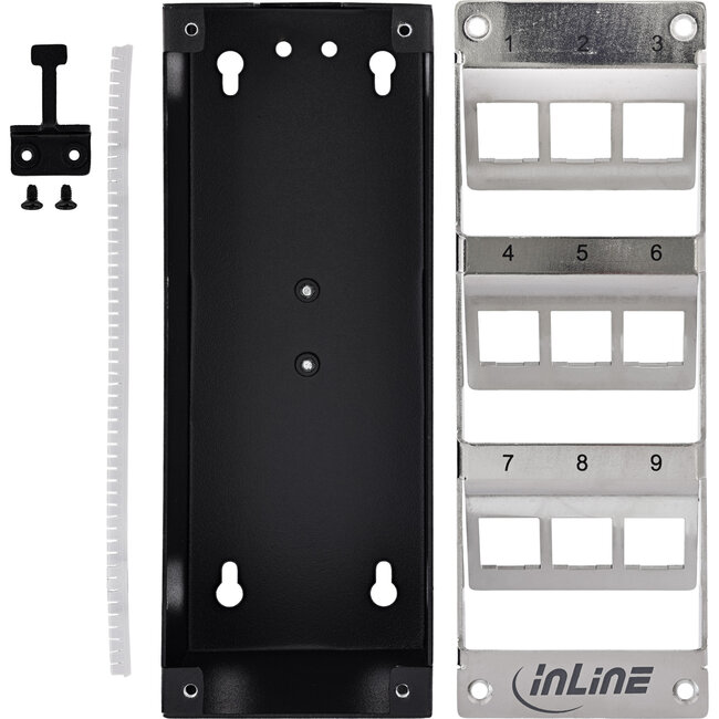 InLine® Cat.6A Keystone-box, wand/DIN-rail, STP, 9 poorten