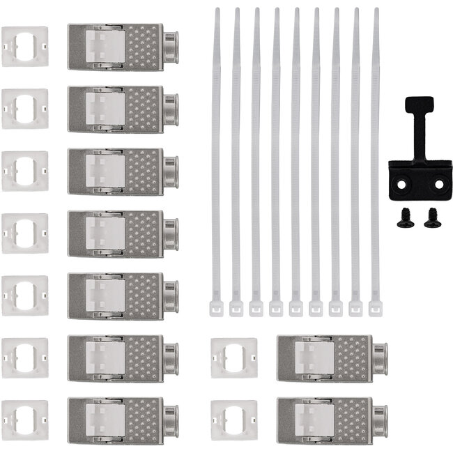 InLine® Cat.6A Keystone-box, wand/DIN-rail, STP, 9 poorten