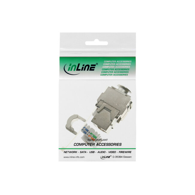 InLine® RJ45 Bu/LSA inzetstuk, Keystone SNAP-In, Cat.6a