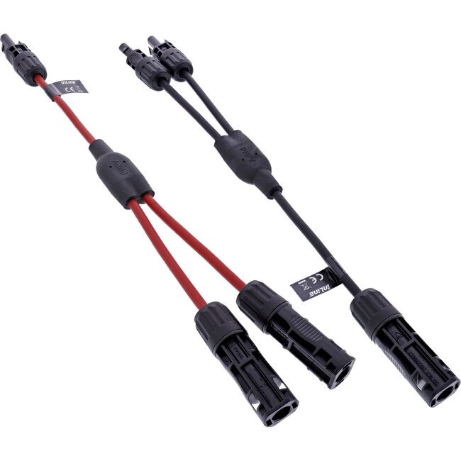 InLine® Solar kabel 2-voudige verdelerset zwart/rood 0,36m