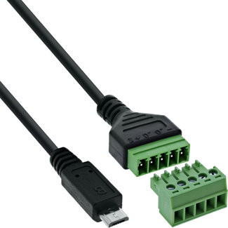 InLine InLine® Micro stekker naar aansluitblok, 5-pins, met kabel