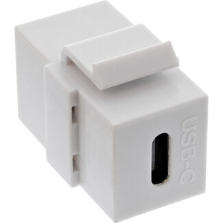 InLine InLine® USB 3.1 Keystone insteekmodule, USB-C-stekker/stekker, wit