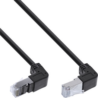 InLine InLine® Patchkabel boven/onder haaks, S/FTP (PiMf), Cat.6, zwart, 2,36m