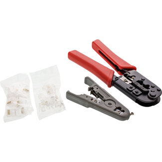 InLine InLine® krimptangset voor RJ45 stekker, incl. tang, draadstripper en westernplug