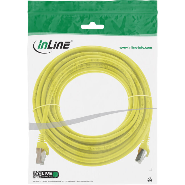 InLine® Patchkabel, SF/UTP, Cat.5e, geel, 7,5m