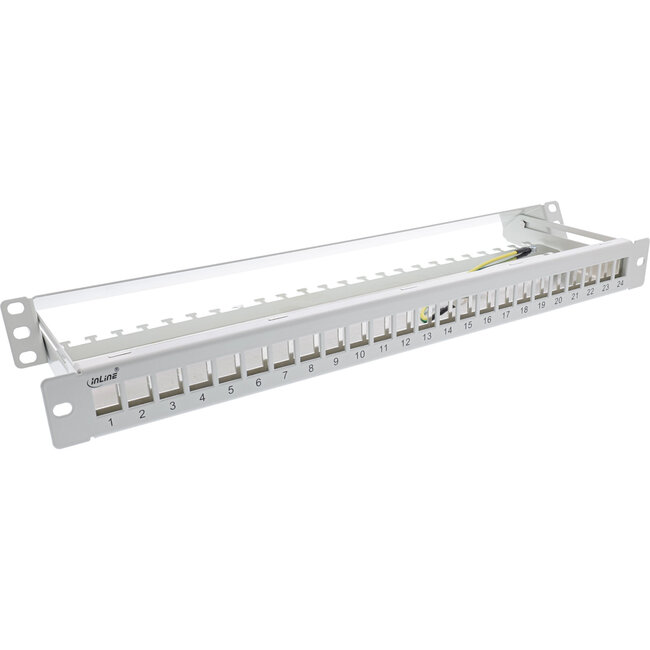 InLine® patchpaneel 24-voudig, Keystone leeg patchpaneel met uittrekelem.,19",1U