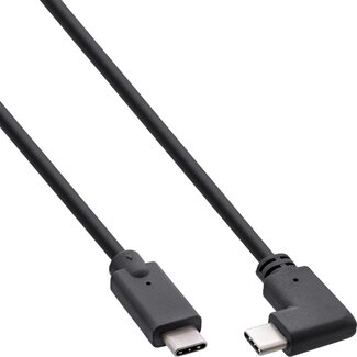 InLine USB-C kabel | haaks (links/rechts) | USB3.2 20 Gbps | PD 60W | 4K 60Hz | zwart | 1,5 meter