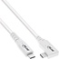 InLine USB-C kabel | haaks/recht | USB4 (40Gb/s) | PD 240W | 8K 60Hz | wit | 0,50 meter