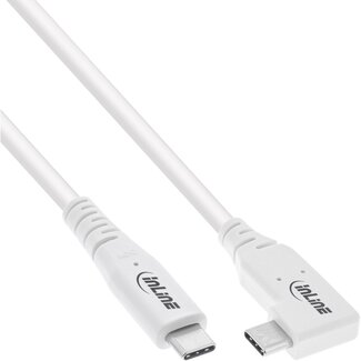 InLine InLine USB-C kabel | haaks/recht | USB4 (40Gb/s) | PD 240W | 8K 60Hz | wit | 2 meter