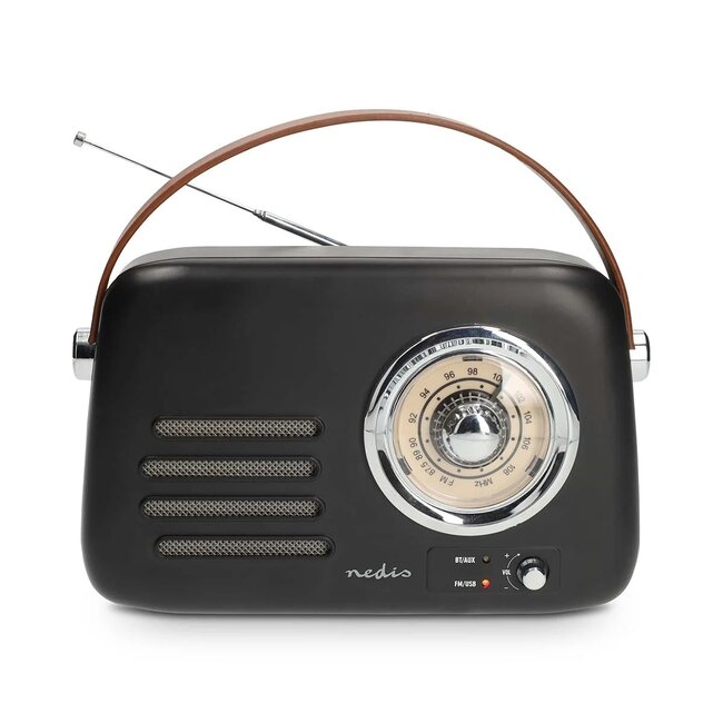 Nedis portable radio | FM-radio, Bluetooth, USB en AUX | 10W | zwart