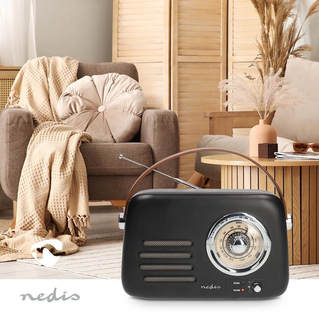 Nedis portable radio | FM-radio, Bluetooth, USB en AUX | 10W | zwart