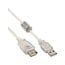 InLine® USB 2.0 verlengkabel type A met ferrietkern, transparant, 1m