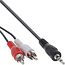 InLine® Cinch / jack kabel, 2x Cinch male naar 3,5mm jack male, 1m