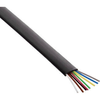 InLine InLine® modulaire kabel, 8-aderig plat lint zwart, 100m ring