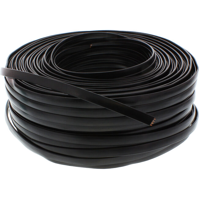 InLine® modulaire kabel, 8-aderig plat lint zwart, 100m ring