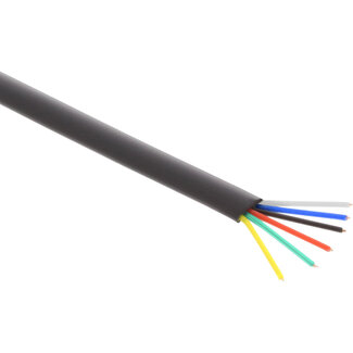 InLine InLine® modulaire kabel, 6-aderig plat lint zwart, 100m ring
