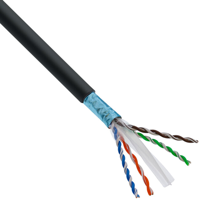 InLine® Patchkabel, U/UTP, Cat.6A, halogeenvrij, AWG23 koper, zwart, 40m