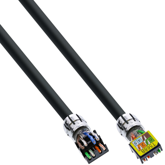 InLine® Patchkabel, U/UTP, Cat.6A, halogeenvrij, AWG23 koper, zwart, 40m