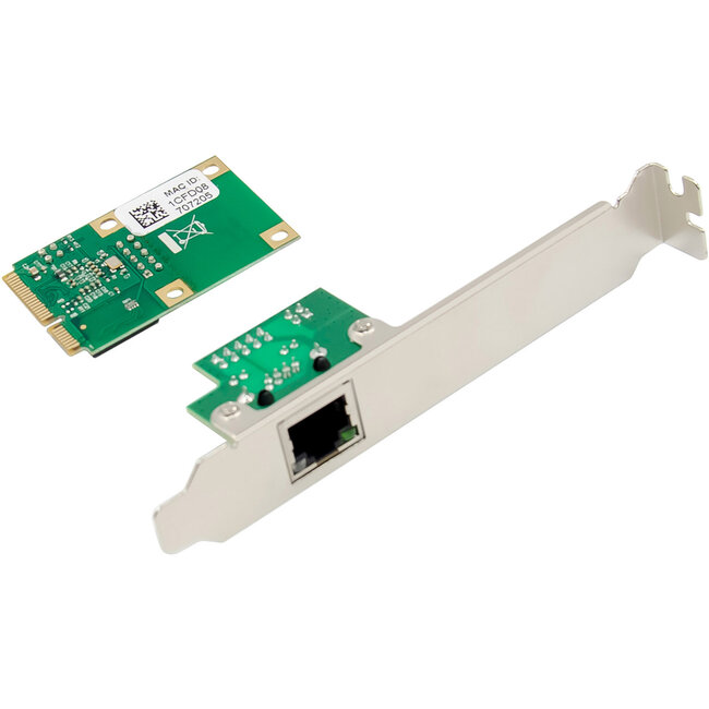 InLine® Mini-PCIe Gigabit netwerkkaart, 1x RJ45, halve grootte, incl. module