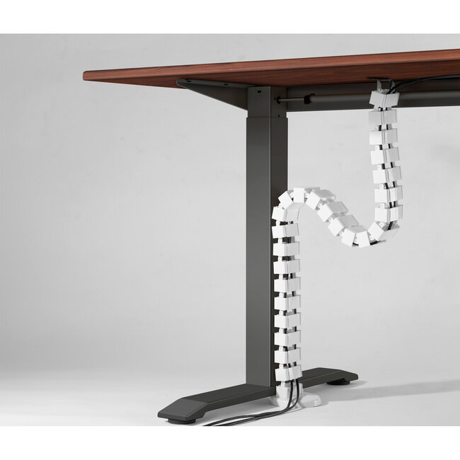InLine® Flexibele kabelgoot voor in hoogte verstelbare tafels, wit