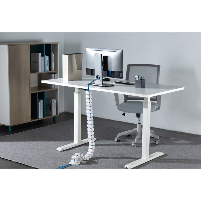 InLine® Flexibele kabelgoot voor in hoogte verstelbare tafels, wit