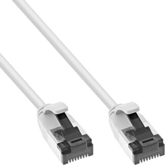 InLine InLine® Patchkabel slim, U/FTP, Cat.8.1, TPE halogeenvrij, wit, 0,3m