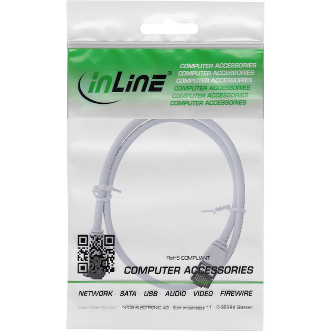 InLine® Patchkabel slim, U/FTP, Cat.8.1, TPE halogeenvrij, wit, 0,3m