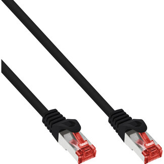 InLine InLine® Patchkabel, S/FTP (PiMf), Cat.6, 250 MHz, PVC, CCA, zwart, 1m