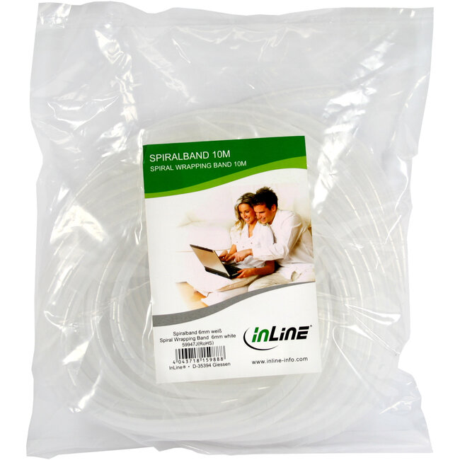InLine® spiraalband, 10m, natuur, 14mm