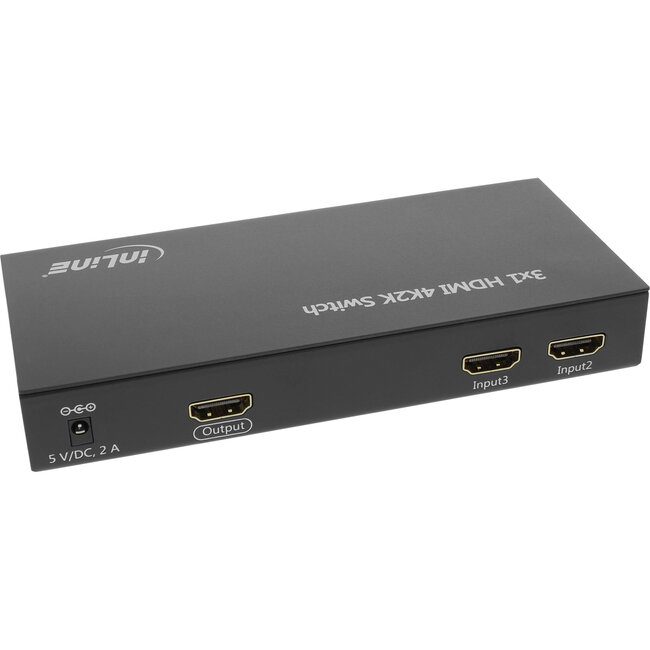 InLine® HDMI switch, 3 ingangen naar 1 uitgang, 4K2K, 3D, HD-audio