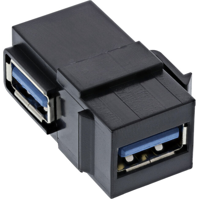 InLine® USB 3.1 Keystone-element, USB-A-stekker/stekker, haaks, zwart