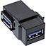 InLine® USB 3.1 Keystone-element, USB-A-stekker/stekker, haaks, zwart