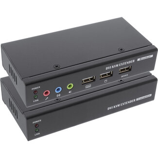 InLine InLine® DVI USB KVM Extender (Console verlenger), via UTP, met audio, tot 50m