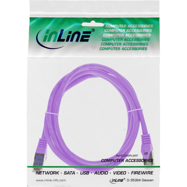 InLine® Patchkabel, SF/UTP, Cat.5e, violet, 3m