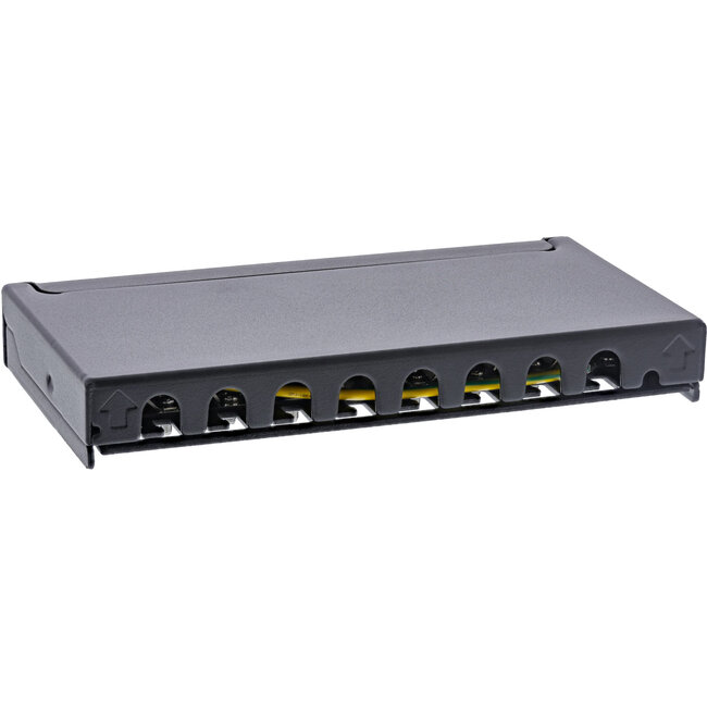 InLine® Patchpaneel Cat.6A 0,5U 8-voudig, tafel/wand/rail zwart Stofbescherming