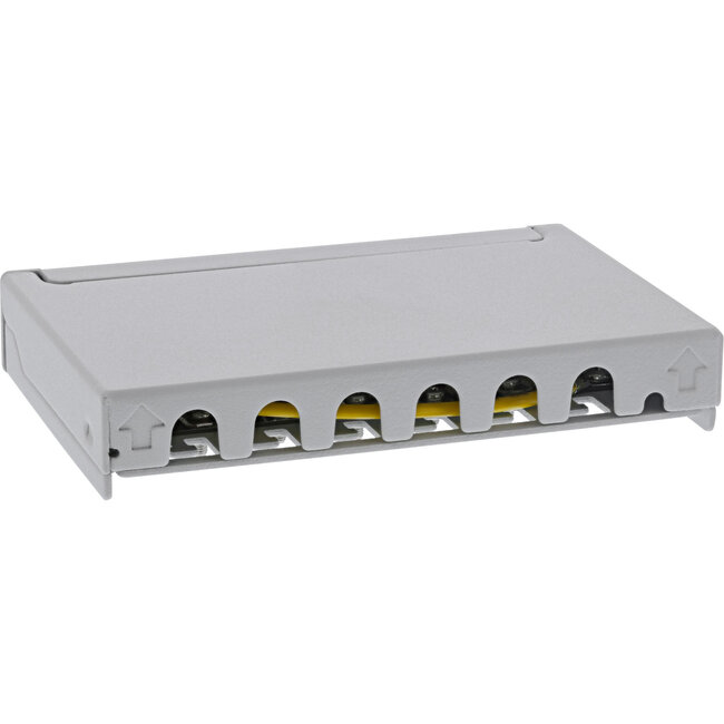 InLine® Patchpaneel Cat.6A 0,5U 6-voudig, tafel/wand/rail, grijs,stofbescherming